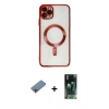 MARSİLYAN™- iPhone 11 Pro Max Kılıf Nova Işık Özel Seri - Şeffaf 360 Full Body Arka Koruyucu + Shine Kamera Lens Koruma Cam - PE