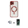 MARSİLYAN™- iPhone 11 Pro Max Kılıf Nova Işık Özel Seri - Şeffaf 360 Full Body Arka Koruyucu + Pers Alüminyum Kamera Lens - LT