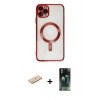 MARSİLYAN™- iPhone 11 Pro Max Kılıf Nova Işık Özel Seri - Şeffaf 360 Full Body Arka Koruyucu + Renkli Kamera Lens Koruma Cam - MI