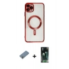 MARSİLYAN™- iPhone 11 Pro Max Kılıf Nova Işık Özel Seri - Şeffaf 360 Full Body Arka Koruyucu + Shine Kamera Lens Koruma Cam - GS