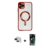 MARSİLYAN™- iPhone 11 Pro Max Kılıf Nova Işık Özel Seri - Şeffaf 360 Full Body Arka Koruyucu + Pers Alüminyum Kamera Lens - SH