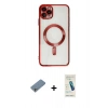 MARSİLYAN™- iPhone 11 Pro Max Kılıf Nova Işık Özel Seri - Şeffaf Pasifik Cam Ekran Koruyucu + Shine Kamera Lens Koruma Cam - GS