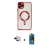 MARSİLYAN™- iPhone 11 Pro Max Kılıf Nova Işık Özel Seri - Siyah 18D Cam Ekran Koruyucu + Pers Alüminyum Kamera Lens - SH