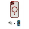 MARSİLYAN™- iPhone 11 Pro Max Kılıf Nova Işık Özel Seri - Siyah 18D Cam Ekran Koruyucu + Pers Alüminyum Kamera Lens - YL