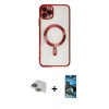 MARSİLYAN™- iPhone 11 Pro Max Kılıf Nova Işık Özel Seri - Siyah 34D Izgaralı Cam + Pers Alüminyum Kamera Lens - YL