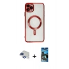 MARSİLYAN™- iPhone 11 Pro Max Kılıf Nova Işık Özel Seri - Siyah 34D Izgaralı Cam + Pers Alüminyum Kamera Lens - LT