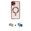 MARSİLYAN™- iPhone 11 Pro Max Kılıf Nova Işık Özel Seri - Siyah 3D Antistatik Seramik Nano Ekran Koruyucu + Rainbow Kamera Lens Koruma Cam - GD