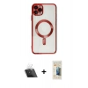 MARSİLYAN™- iPhone 11 Pro Max Kılıf Nova Işık Özel Seri - Siyah 6D Mat Seramik Hayalet Nano Ekran Koruyucu + Kamera Lens Koruma Cam - SF