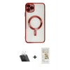 MARSİLYAN™- iPhone 11 Pro Max Kılıf Nova Işık Özel Seri - Siyah Mat Seramik Nano Ekran Koruyucu + Kamera Lens Koruma Cam - SF