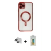 MARSİLYAN™- iPhone 11 Pro Max Kılıf Nova Işık Özel Seri - Siyah Polymer Nano Ekran Koruyucu + Pers Alüminyum Kamera Lens - SH
