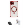 MARSİLYAN™- iPhone 11 Pro Max Kılıf Nova Işık Özel Seri - Siyah Seramik Nano Ekran Koruyucu + Kamera Lens Koruma Cam - SF