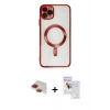 MARSİLYAN™- iPhone 11 Pro Max Kılıf Nova Işık Özel Seri - Siyah Seramik Nano Ekran Koruyucu + Pers Alüminyum Kamera Lens - KI