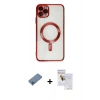 MARSİLYAN™- iPhone 11 Pro Max Kılıf Nova Işık Özel Seri - Siyah Seramik Nano Ekran Koruyucu + Shine Kamera Lens Koruma Cam - MI