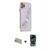 MARSİLYAN™- iPhone 11 Pro Max Kılıf Nova Işık Prime - Şeffaf 360 Full Body Arka Koruyucu + Rainbow Kamera Lens Koruma Cam - GD