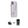 MARSİLYAN™- iPhone 11 Pro Max Kılıf Nova Işık Prime - Şeffaf 360 Full Body Arka Koruyucu + Kamera Lens Koruma Cam - SF