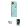 MARSİLYAN™- iPhone 11 Pro Max Kılıf Nova Işık Prime - Şeffaf 360 Full Body Arka Koruyucu + Pers Alüminyum Kamera Lens - SH