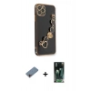 MARSİLYAN™- iPhone 11 Pro Max Kılıf Nova Işık Prime - Şeffaf 360 Full Body Arka Koruyucu + Shine Kamera Lens Koruma Cam - PE