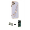 MARSİLYAN™- iPhone 11 Pro Max Kılıf Nova Işık Prime - Şeffaf 360 Full Body Arka Koruyucu + Rainbow Kamera Lens Koruma Cam - YL