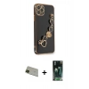 MARSİLYAN™- iPhone 11 Pro Max Kılıf Nova Işık Prime - Şeffaf 360 Full Body Arka Koruyucu + Rainbow Kamera Lens Koruma Cam - YL