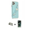 MARSİLYAN™- iPhone 11 Pro Max Kılıf Nova Işık Prime - Şeffaf 360 Full Body Arka Koruyucu + Rainbow Kamera Lens Koruma Cam - YL