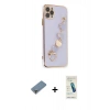 MARSİLYAN™- iPhone 11 Pro Max Kılıf Nova Işık Prime - Şeffaf Pasifik Cam Ekran Koruyucu + Metal Kamera Lens Koruma Cam - GD