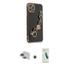 MARSİLYAN™- iPhone 11 Pro Max Kılıf Nova Işık Prime - Şeffaf Pasifik Cam Ekran Koruyucu + Pers Alüminyum Kamera Lens - YL