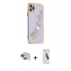 MARSİLYAN™- iPhone 11 Pro Max Kılıf Nova Işık Prime - Şeffaf Pasifik Cam Ekran Koruyucu + Pers Alüminyum Kamera Lens - YL