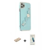 MARSİLYAN™- iPhone 11 Pro Max Kılıf Nova Işık Prime - Şeffaf Pasifik Cam Ekran Koruyucu + Renkli Kamera Lens Koruma Cam - SI