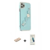 MARSİLYAN™- iPhone 11 Pro Max Kılıf Nova Işık Prime - Şeffaf Pasifik Cam Ekran Koruyucu + Renkli Kamera Lens Koruma Cam - MI