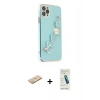 MARSİLYAN™- iPhone 11 Pro Max Kılıf Nova Işık Prime - Şeffaf Pasifik Cam Ekran Koruyucu + Renkli Kamera Lens Koruma Cam - YL