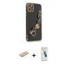 MARSİLYAN™- iPhone 11 Pro Max Kılıf Nova Işık Prime - Şeffaf Pasifik Cam Ekran Koruyucu + Renkli Kamera Lens Koruma Cam - SI