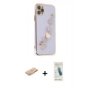 MARSİLYAN™- iPhone 11 Pro Max Kılıf Nova Işık Prime - Şeffaf Pasifik Cam Ekran Koruyucu + Renkli Kamera Lens Koruma Cam - TU