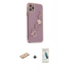 MARSİLYAN™- iPhone 11 Pro Max Kılıf Nova Işık Prime - Şeffaf Pasifik Cam Ekran Koruyucu + Renkli Kamera Lens Koruma Cam - TU