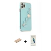 MARSİLYAN™- iPhone 11 Pro Max Kılıf Nova Işık Prime - Şeffaf Pasifik Cam Ekran Koruyucu + Renkli Kamera Lens Koruma Cam - TU