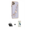 MARSİLYAN™- iPhone 11 Pro Max Kılıf Nova Işık Prime - Şeffaf Pasifik Cam Ekran Koruyucu + Şeffaf Kamera Lens Koruma Cam