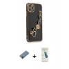 MARSİLYAN™- iPhone 11 Pro Max Kılıf Nova Işık Prime - Şeffaf Pasifik Cam Ekran Koruyucu + Shine Kamera Lens Koruma Cam - GI