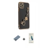 MARSİLYAN™- iPhone 11 Pro Max Kılıf Nova Işık Prime - Şeffaf Pasifik Cam Ekran Koruyucu + Sierra Blue Shine Kamera Lens Koruma Cam