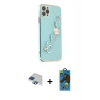 MARSİLYAN™- iPhone 11 Pro Max Kılıf Nova Işık Prime - Siyah 18D Cam Ekran Koruyucu + Pers Alüminyum Kamera Lens - LT
