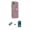 MARSİLYAN™- iPhone 11 Pro Max Kılıf Nova Işık Prime - Siyah 18D Cam Ekran Koruyucu + Metal Kamera Lens Koruma Cam - MI