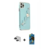 MARSİLYAN™- iPhone 11 Pro Max Kılıf Nova Işık Prime - Siyah 18D Cam Ekran Koruyucu + Pers Alüminyum Kamera Lens - SH