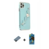 MARSİLYAN™- iPhone 11 Pro Max Kılıf Nova Işık Prime - Siyah 18D Cam Ekran Koruyucu + Siyah Metal Kamera Lens Koruma Cam