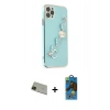 MARSİLYAN™- iPhone 11 Pro Max Kılıf Nova Işık Prime - Siyah 18D Cam Ekran Koruyucu + Rainbow Kamera Lens Koruma Cam - YL