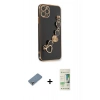 MARSİLYAN™- iPhone 11 Pro Max Kılıf Nova Işık Prime - Siyah 20D Premium Cam Ekran Koruyucu + Metal Kamera Lens Koruma Cam - GS