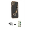 MARSİLYAN™- iPhone 11 Pro Max Kılıf Nova Işık Prime - Siyah 20D Premium Cam Ekran Koruyucu + Pers Alüminyum Kamera Lens - SH