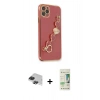 MARSİLYAN™- iPhone 11 Pro Max Kılıf Nova Işık Prime - Siyah 20D Premium Cam Ekran Koruyucu + Pers Alüminyum Kamera Lens - SH
