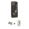 MARSİLYAN™- iPhone 11 Pro Max Kılıf Nova Işık Prime - Siyah 20D Premium Cam Ekran Koruyucu + Rainbow Kamera Lens Koruma Cam - GD