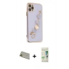 MARSİLYAN™- iPhone 11 Pro Max Kılıf Nova Işık Prime - Siyah 20D Premium Cam Ekran Koruyucu + Rainbow Kamera Lens Koruma Cam - GD