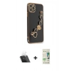 MARSİLYAN™- iPhone 11 Pro Max Kılıf Nova Işık Prime - Siyah 20D Premium Cam Ekran Koruyucu + Kamera Lens Koruma Cam - SF