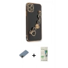 MARSİLYAN™- iPhone 11 Pro Max Kılıf Nova Işık Prime - Siyah 20D Premium Cam Ekran Koruyucu + Shine Kamera Lens Koruma Cam - GD