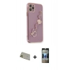 MARSİLYAN™- iPhone 11 Pro Max Kılıf Nova Işık Prime - Siyah 34D Hayalet Izgaralı Cam + Rainbow Kamera Lens Koruma Cam - GD